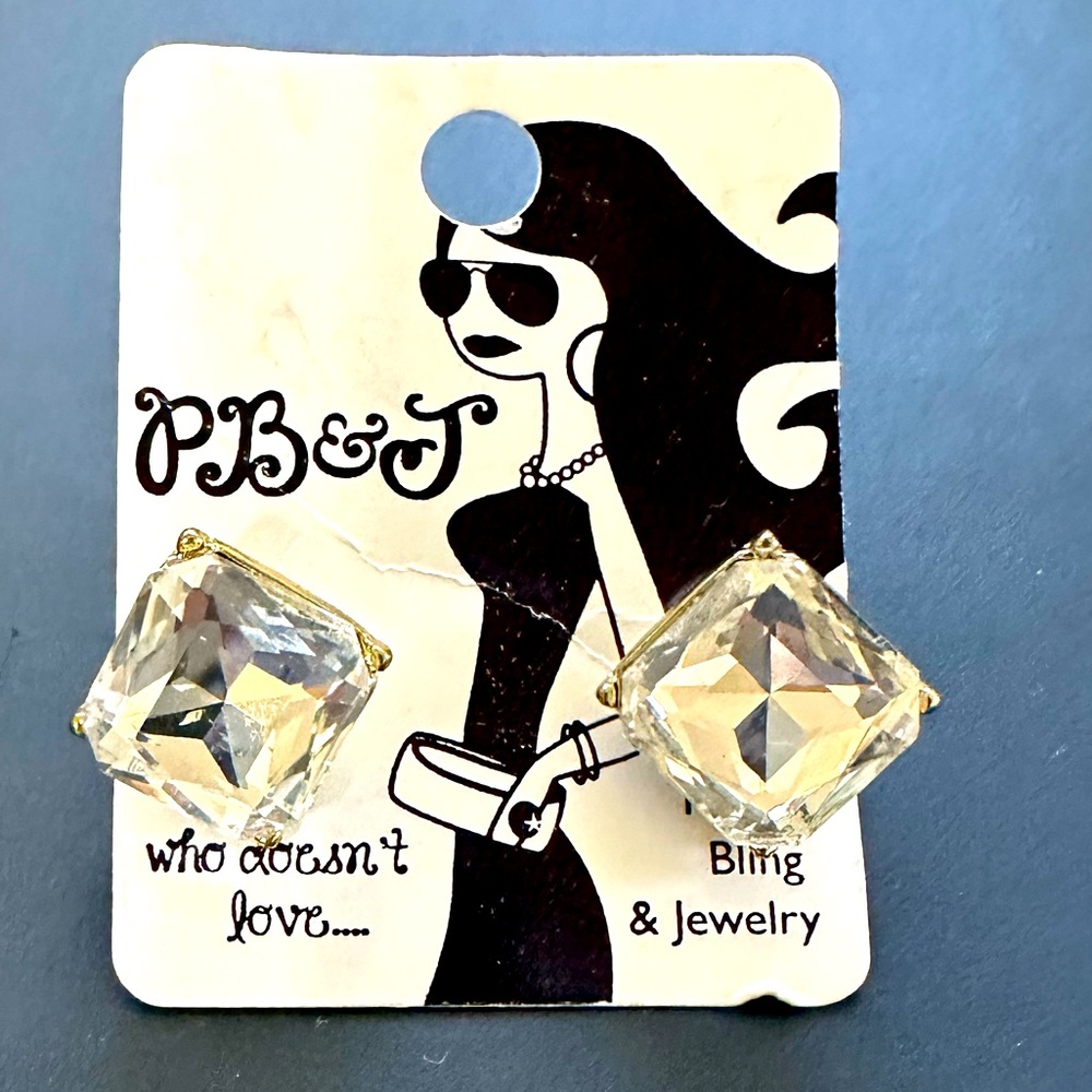 Brand New! PB&J Rhinestone Earrings.